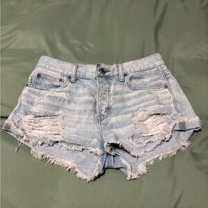 American Eagle Outfitters Blue Jean Shorts Distressed Style